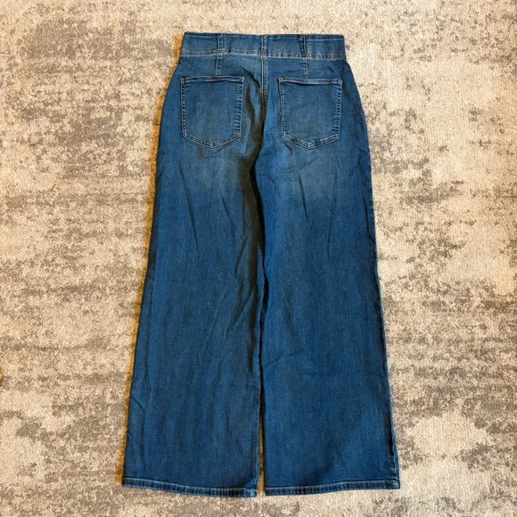 Super Baggy Banana Republic High Rise Wide Leg Pull On Denim Jean Trousers - Picture 5 of 10